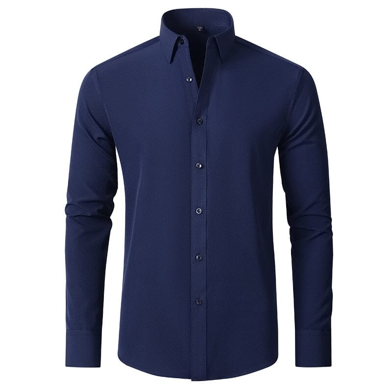 Camisa Flexível Ultra Comfort® Tecido Seda Gelo - Não amarrota Vestuário Masculino Direct Ofertas Azul P