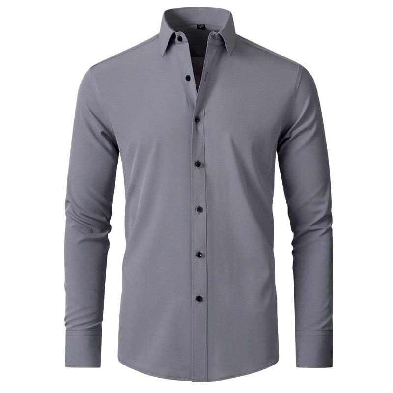 Camisa Flexível Ultra Comfort® Tecido Seda Gelo - Não amarrota Vestuário Masculino Direct Ofertas Cinza P
